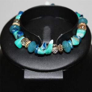 Plastic Blue Green Seafoam MermaidCore Stretch Bracelet